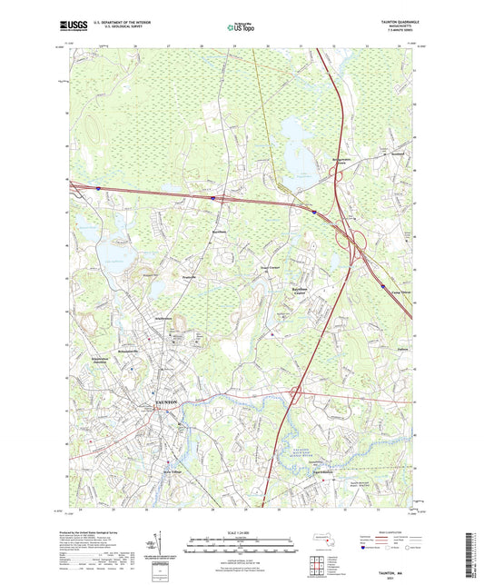 Taunton Massachusetts US Topo Map Image