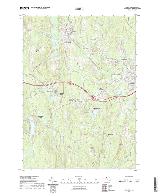 Templeton Massachusetts US Topo Map Image