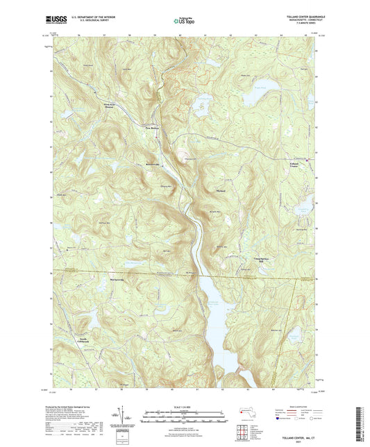 Tolland Center Massachusetts US Topo Map Image