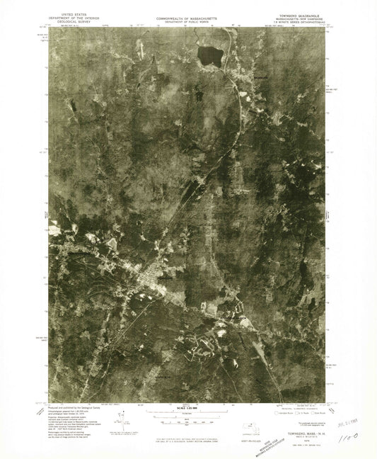 Classic USGS Townsend Massachusetts 7.5'x7.5' Topo Map Image