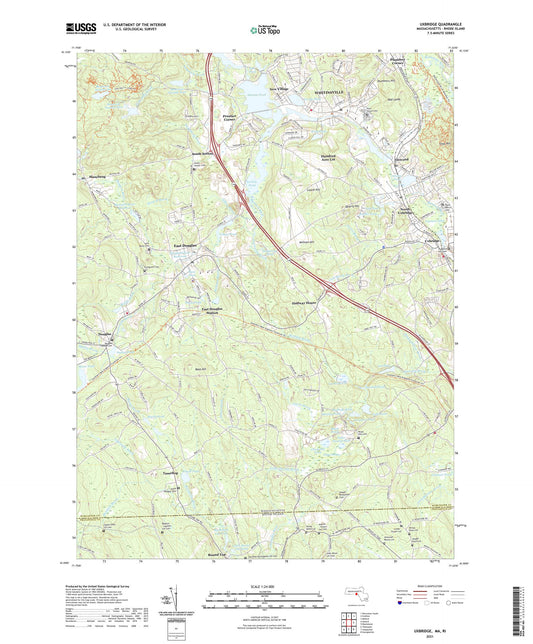 Uxbridge Massachusetts US Topo Map Image