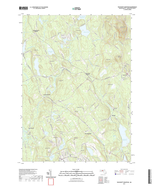 Wachusett Mountain Massachusetts US Topo Map Image