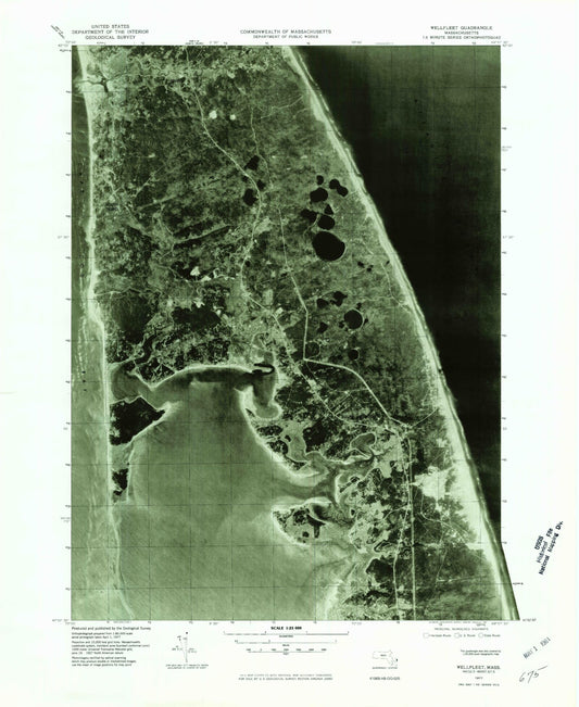 Classic USGS Wellfleet Massachusetts 7.5'x7.5' Topo Map Image