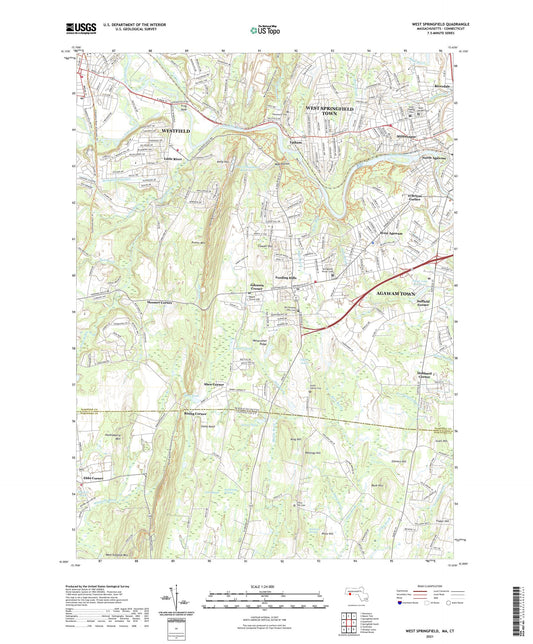 West Springfield Massachusetts US Topo Map Image