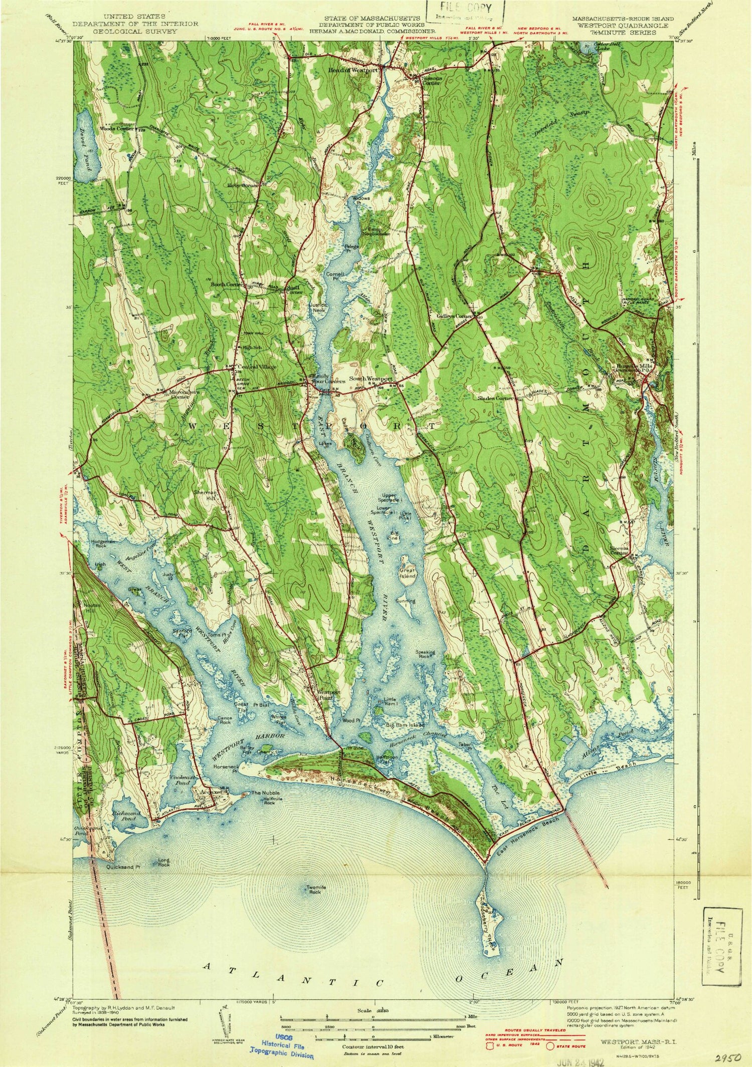 Classic USGS Westport Maryland 7.5'x7.5' Topo Map Image