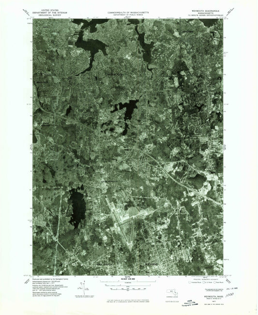 Classic USGS Weymouth Massachusetts 7.5'x7.5' Topo Map Image