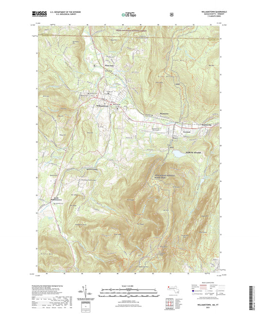 Williamstown Massachusetts US Topo Map Image