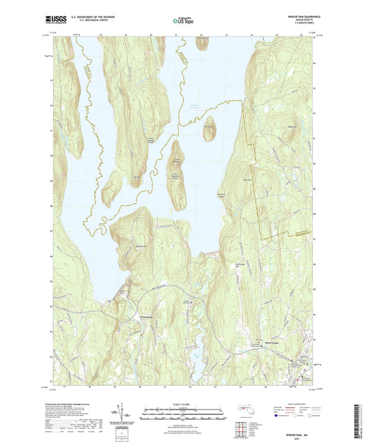 Winsor Dam Massachusetts US Topo Map Image