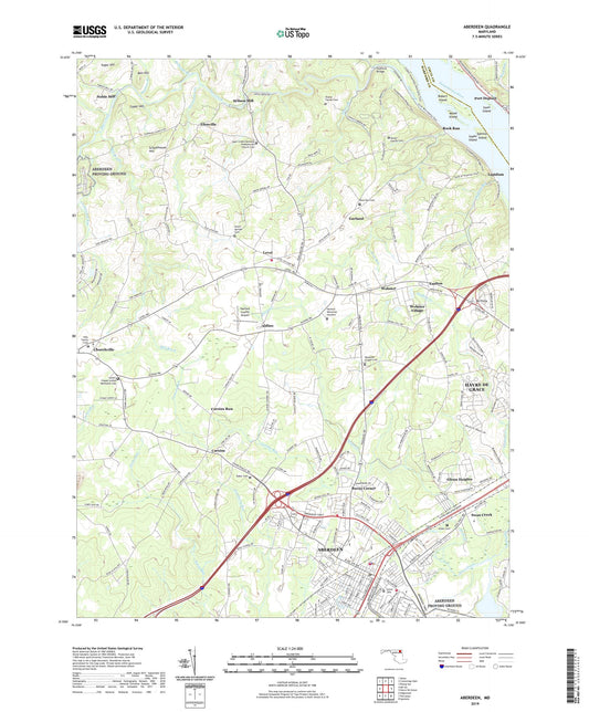 Aberdeen Maryland US Topo Map Image