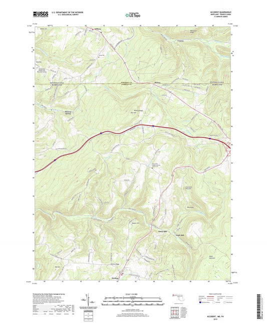 Accident Maryland US Topo Map Image