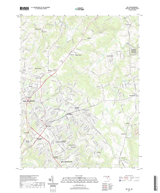 Bel Air Maryland US Topo Map Image