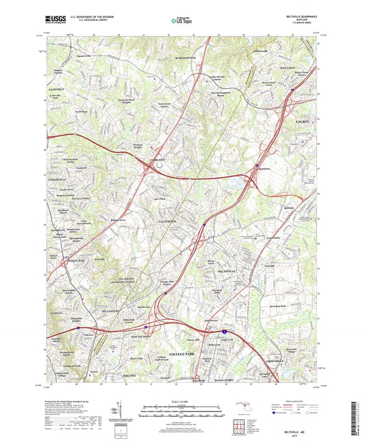 Beltsville Maryland US Topo Map Image
