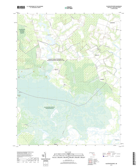 Blackwater River Maryland US Topo Map Image