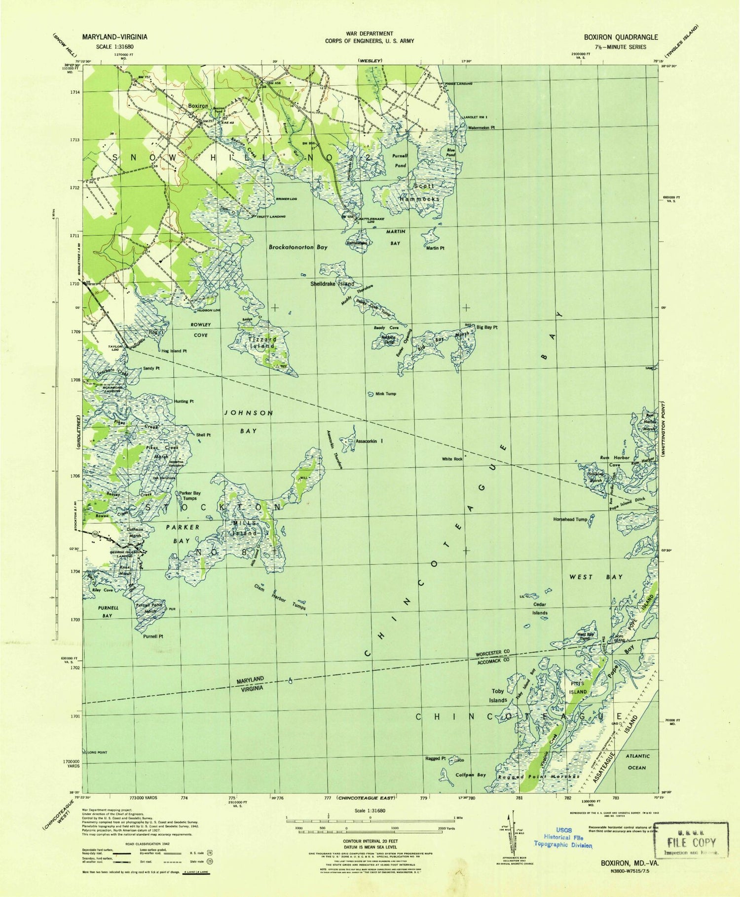 Classic USGS Boxiron Maryland 7.5'x7.5' Topo Map Image