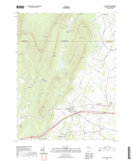 Clear Spring Maryland US Topo Map Image