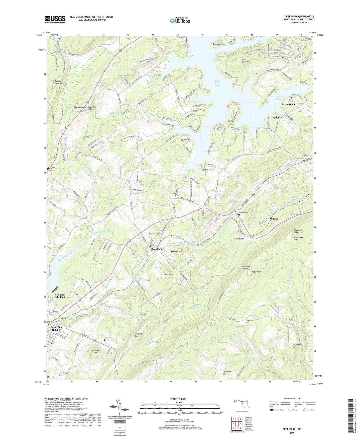 Deer Park Maryland US Topo Map Image