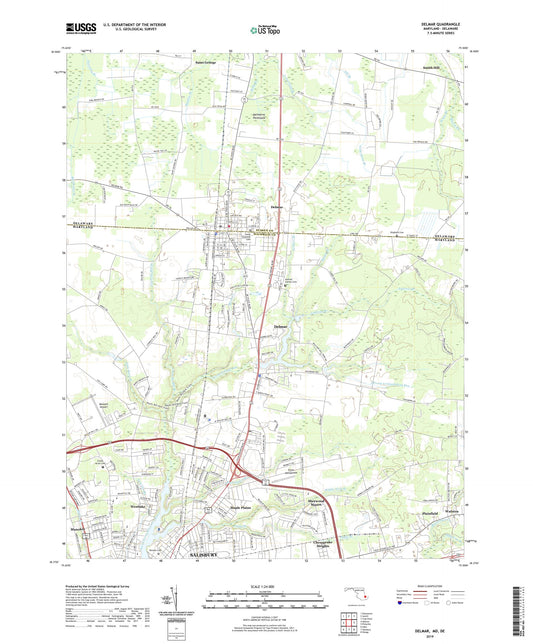 Delmar Maryland US Topo Map Image