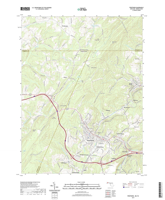 Frostburg Maryland US Topo Map Image