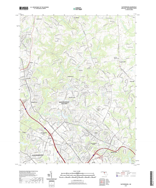 Gaithersburg Maryland US Topo Map Image