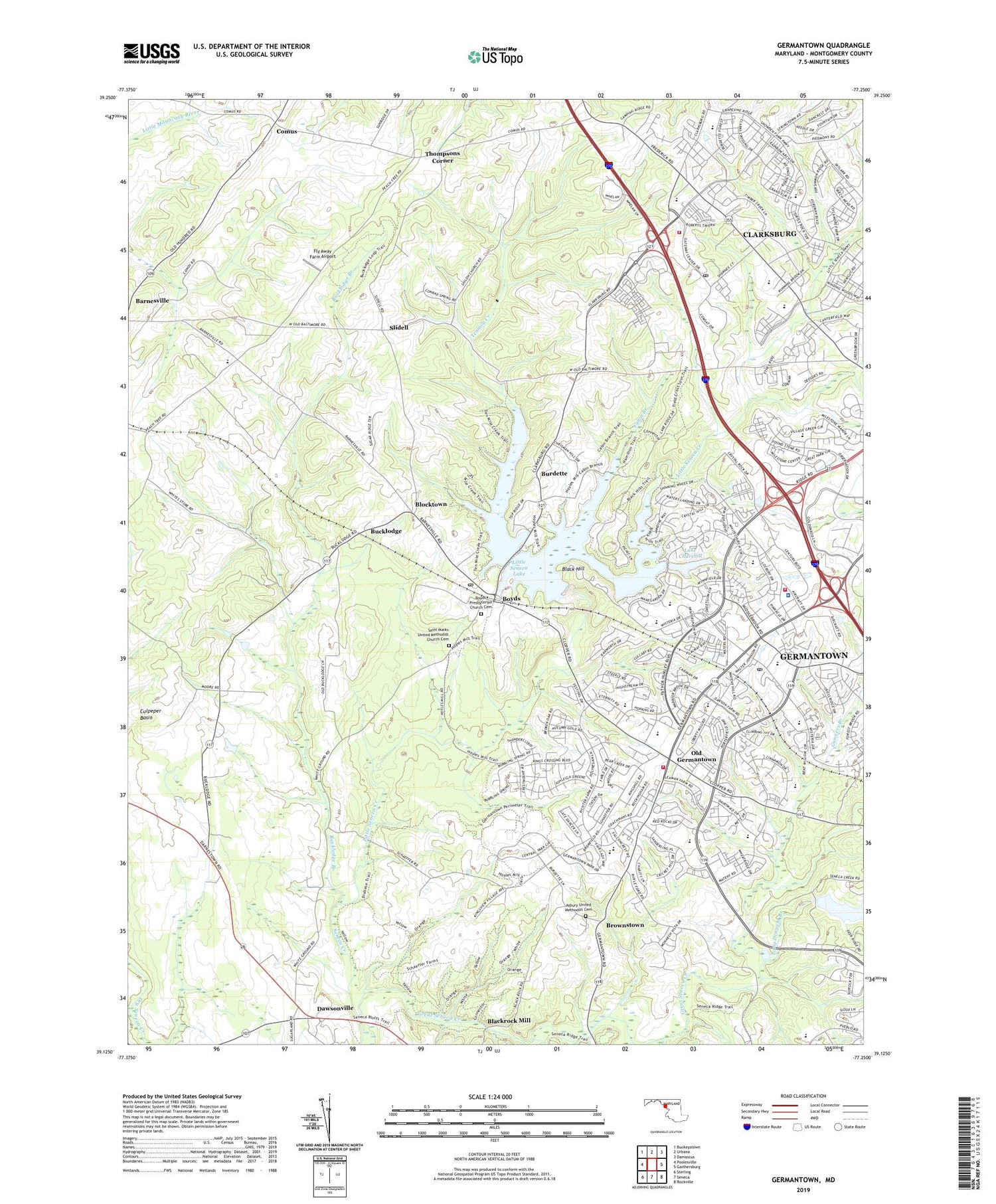Germantown Maryland US Topo Map Image