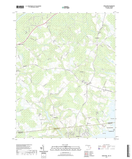 Girdletree Maryland US Topo Map Image