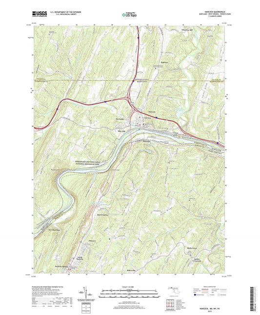 Hancock Maryland US Topo Map Image