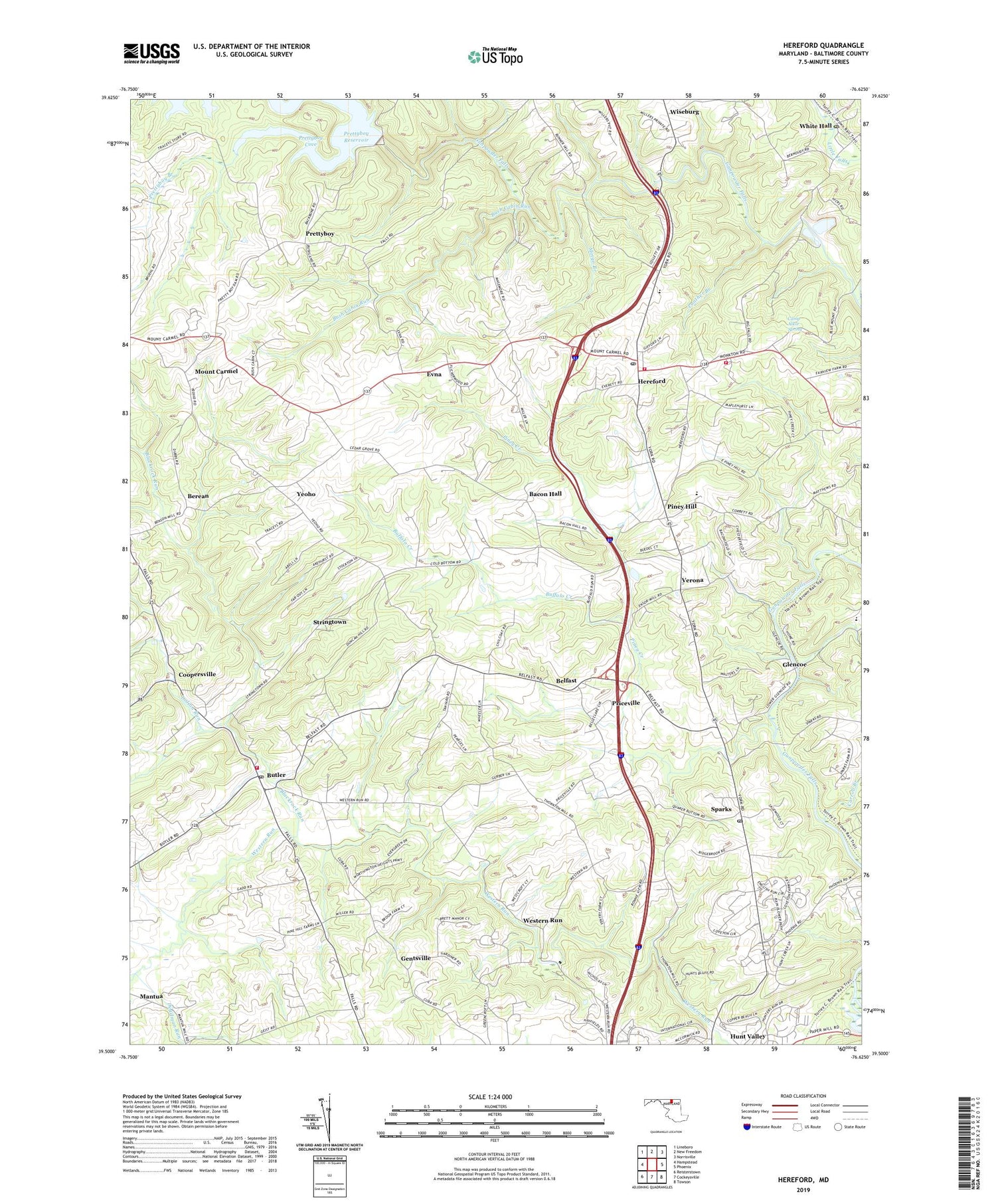 Hereford Maryland US Topo Map Image