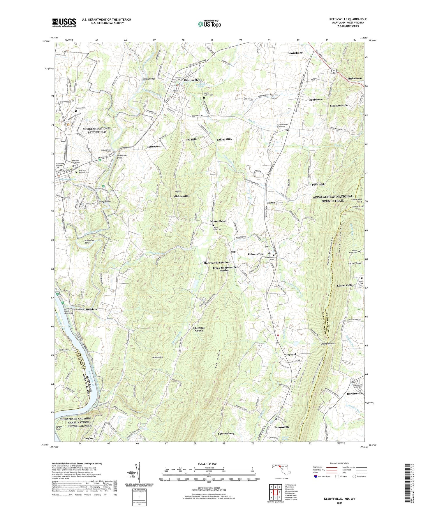 Keedysville Maryland US Topo Map Image
