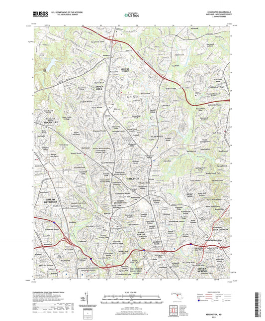 Kensington Maryland US Topo Map Image