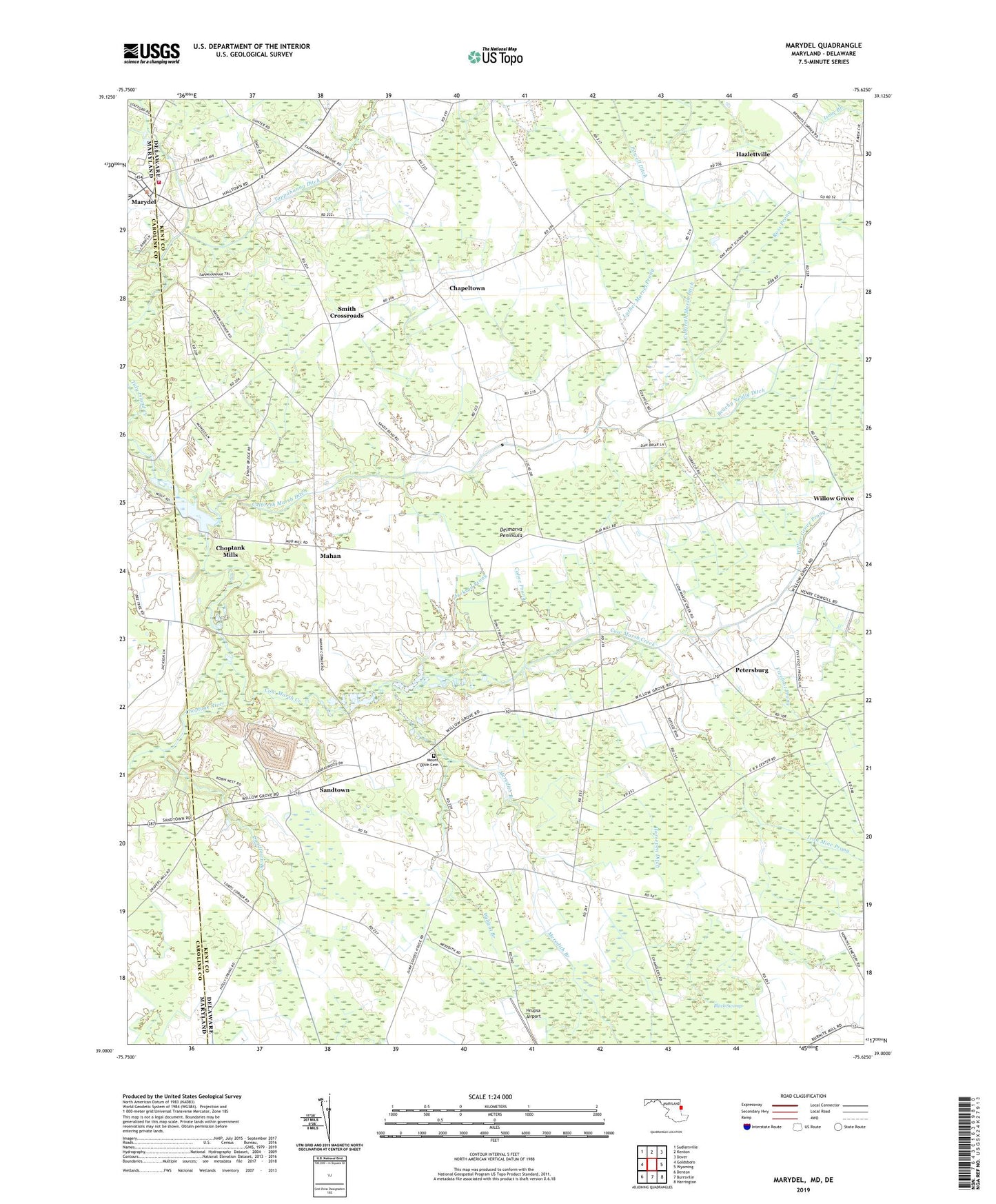 Marydel Maryland US Topo Map Image