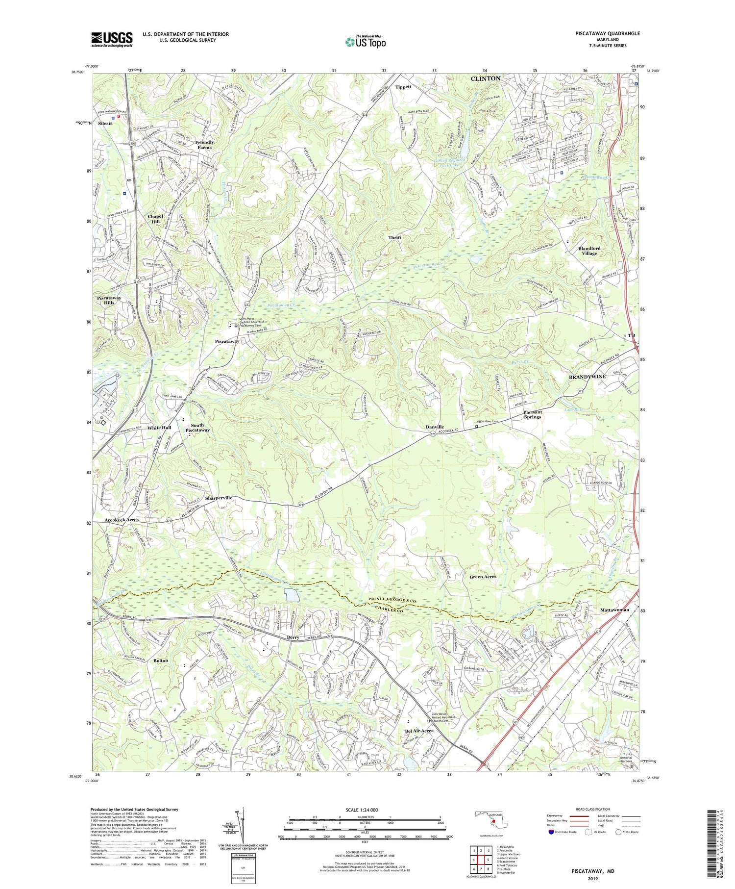 Piscataway Maryland US Topo Map Image