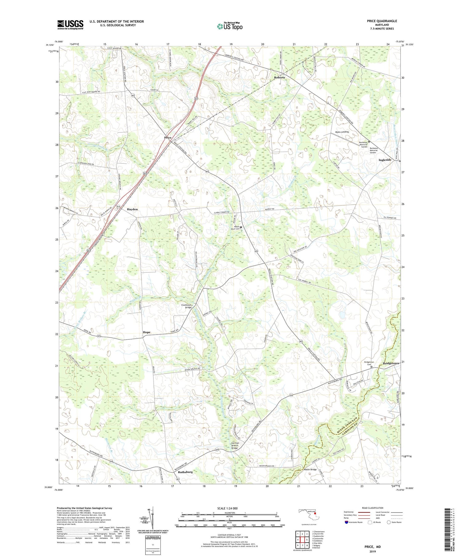 Price Maryland US Topo Map Image