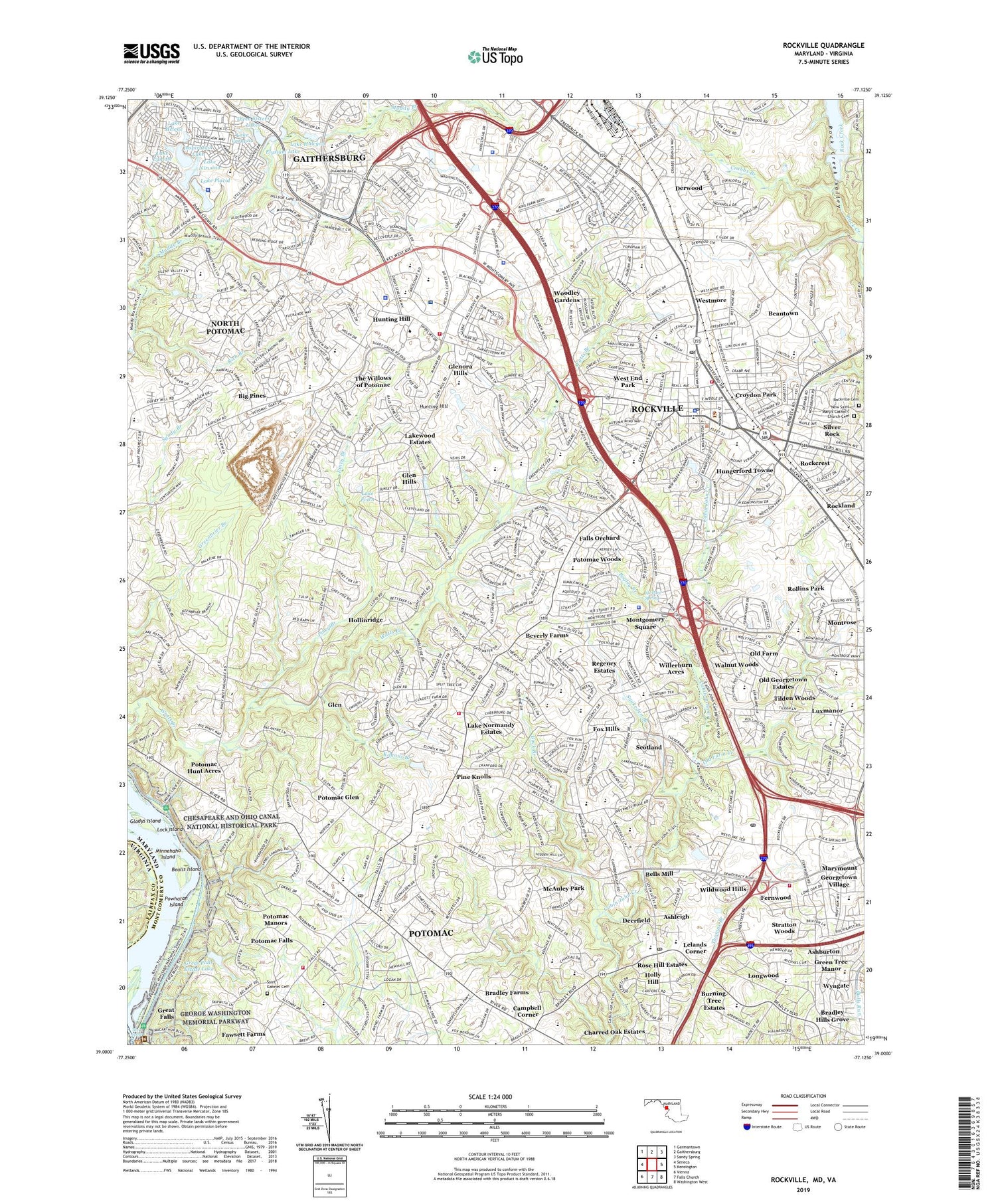 Rockville Maryland US Topo Map Image