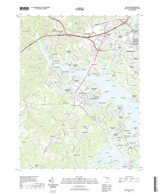 South River Maryland US Topo Map Image