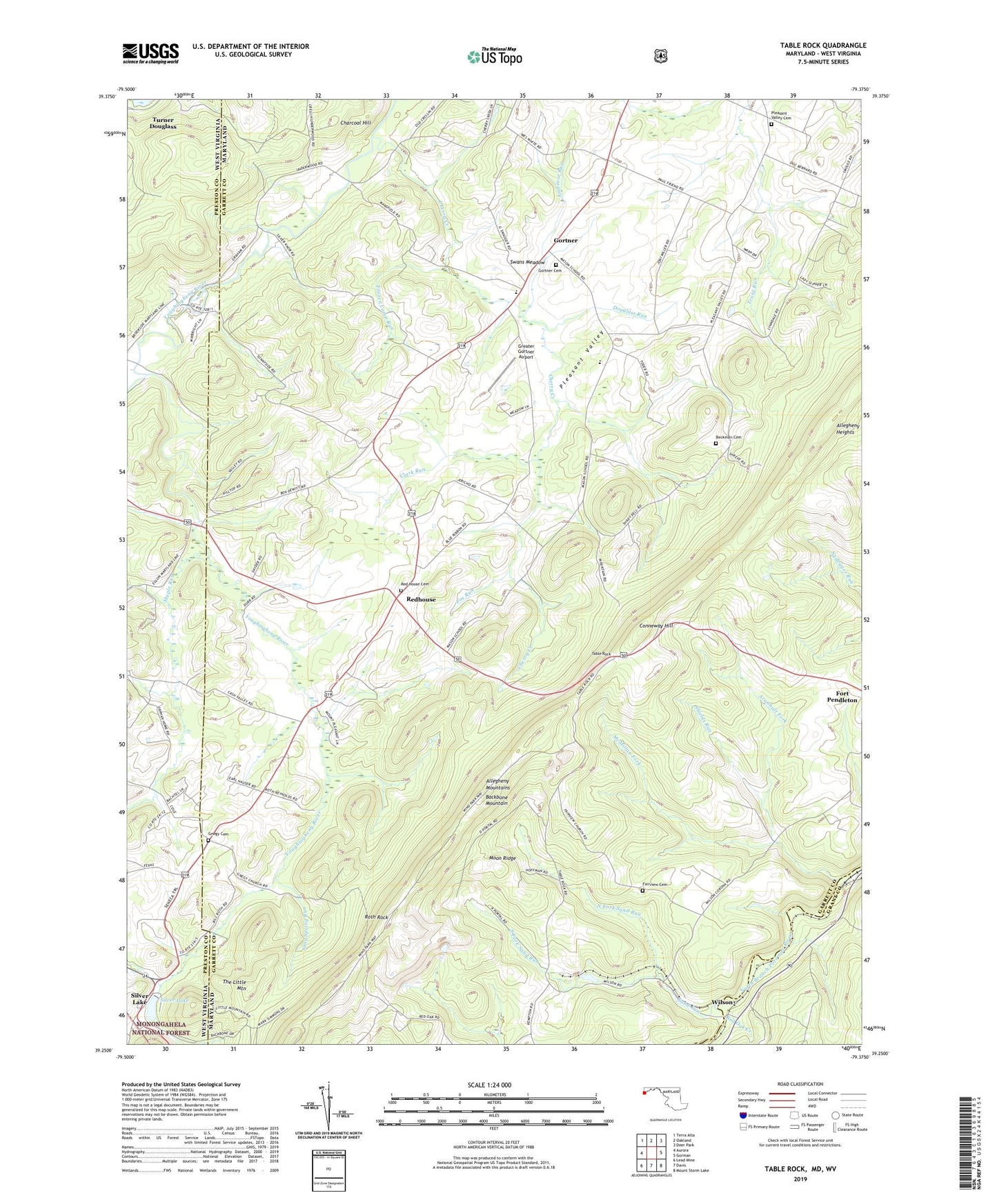 Table Rock Maryland US Topo Map Image