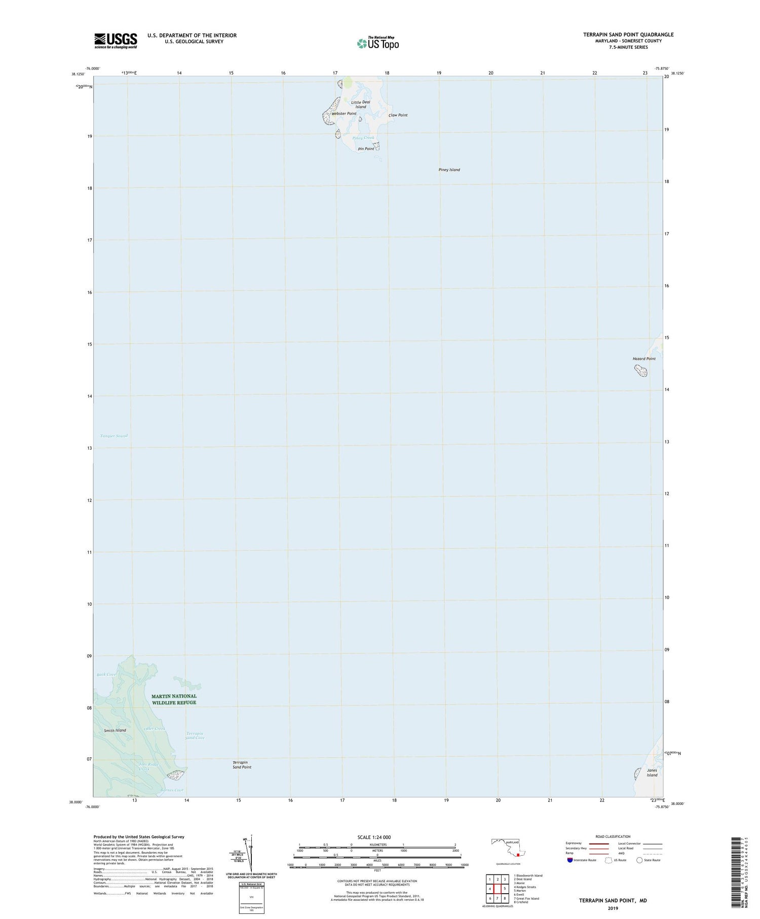 Terrapin Sand Point Maryland US Topo Map Image