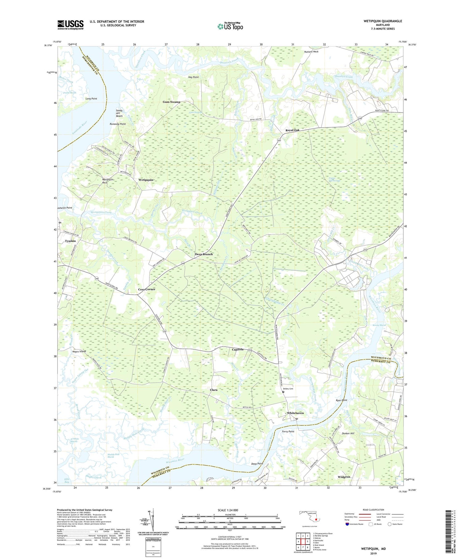Wetipquin Maryland US Topo Map Image