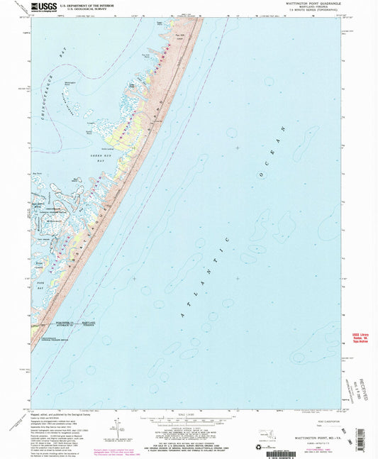 Classic USGS Whittington Point Maryland 7.5'x7.5' Topo Map Image