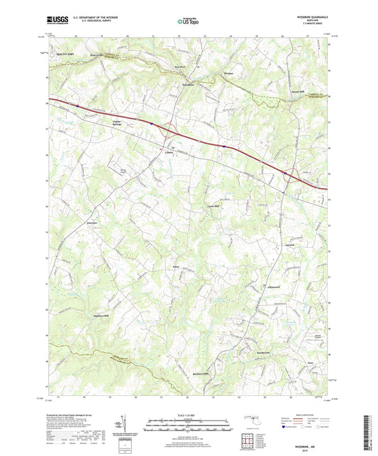 Woodbine Maryland US Topo Map Image