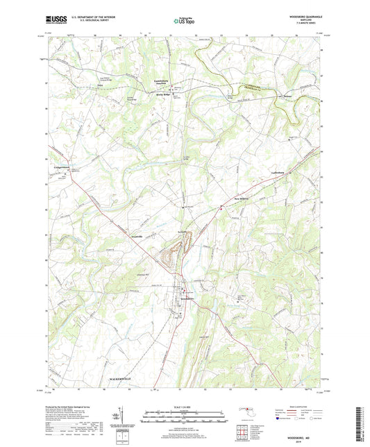 Woodsboro Maryland US Topo Map Image