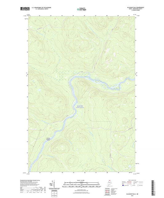 Allagash Falls Maine US Topo Map Image
