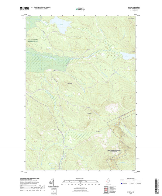 B Pond Maine US Topo Map Image