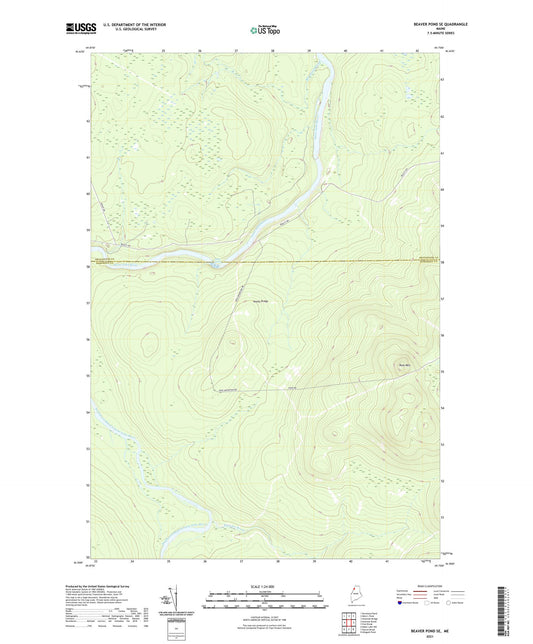 Beaver Pond SE Maine US Topo Map Image
