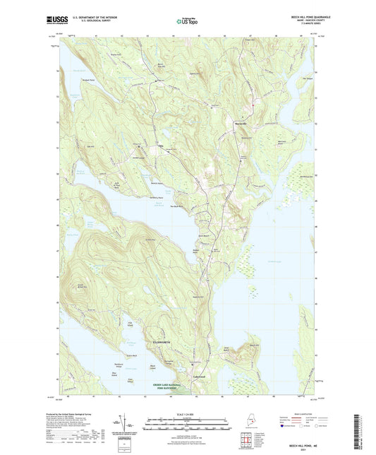 Beech Hill Pond Maine US Topo Map Image