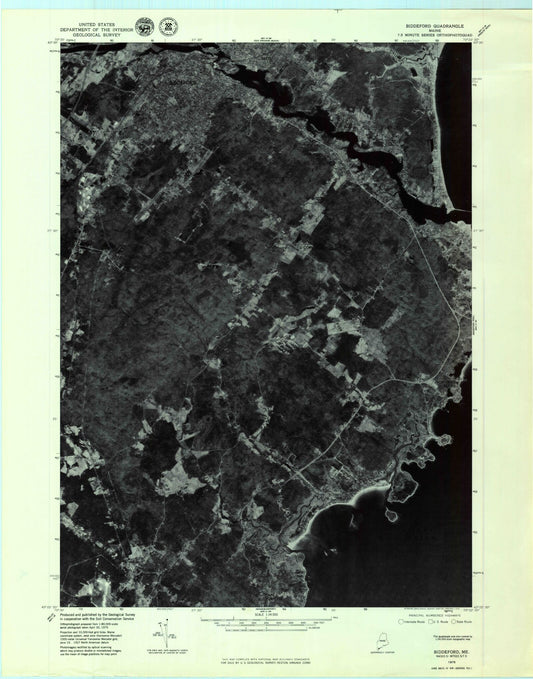 Classic USGS Biddeford Maine 7.5'x7.5' Topo Map Image