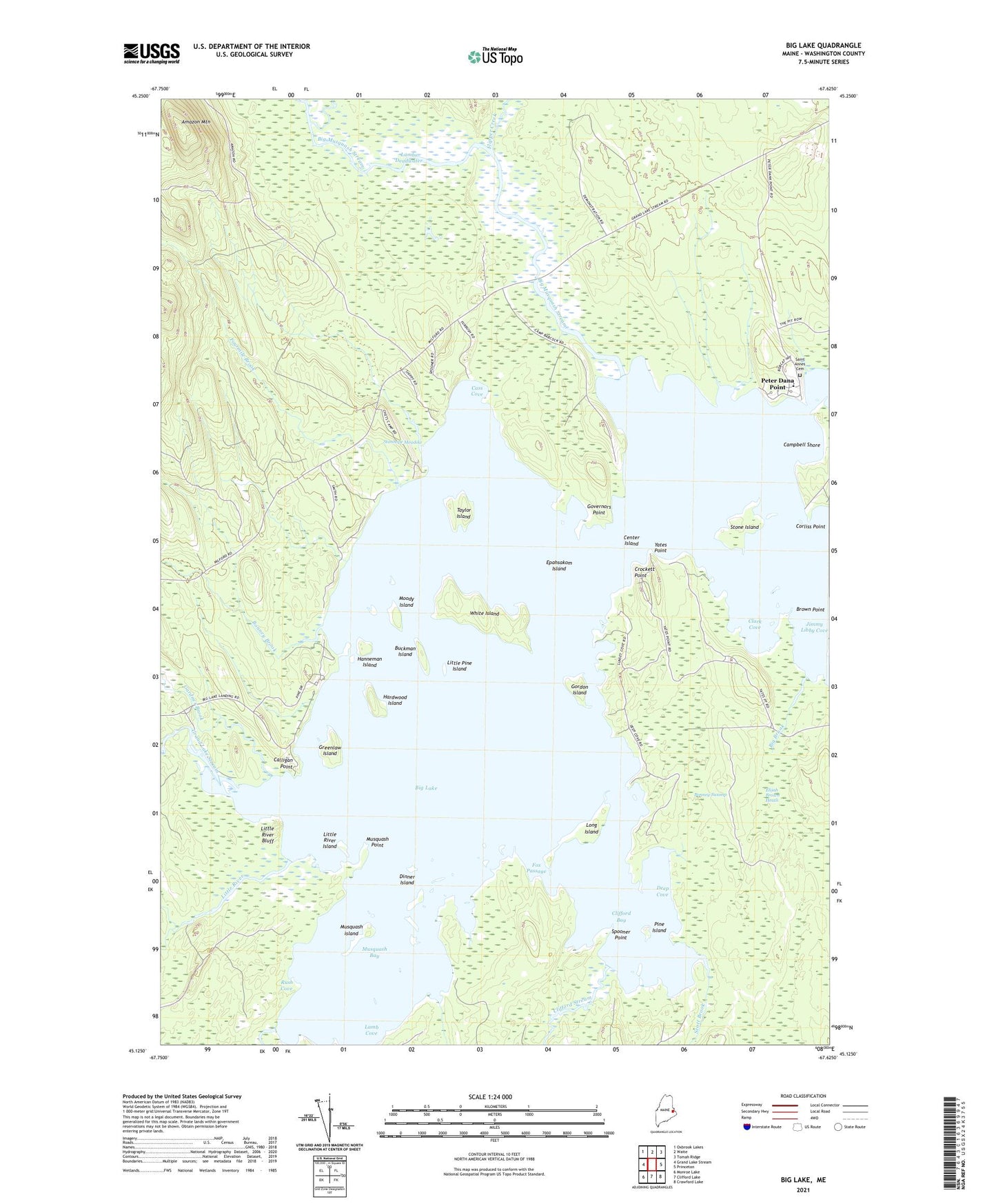 Big Lake Maine US Topo Map Image
