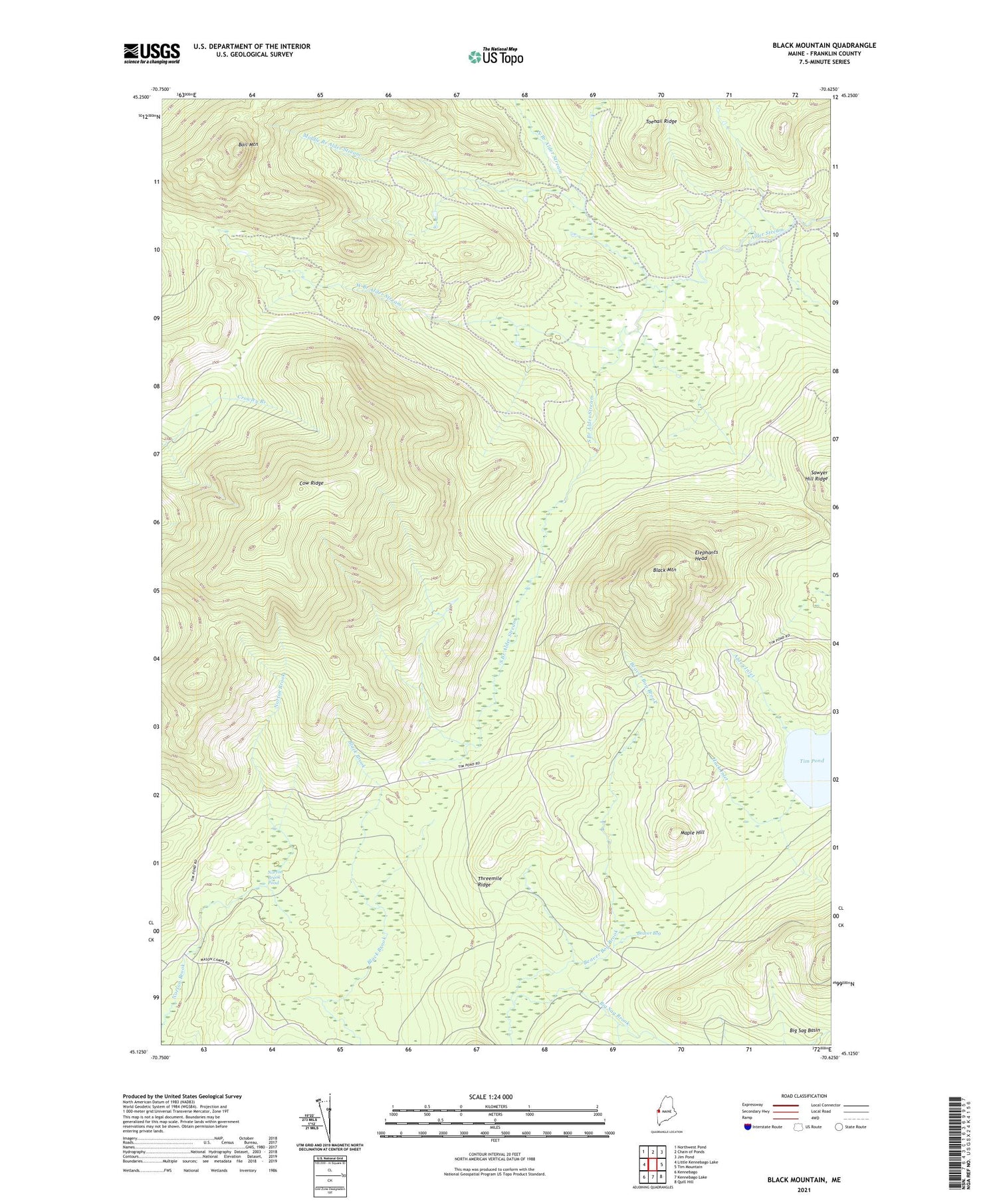 Black Mountain Maine US Topo Map Image