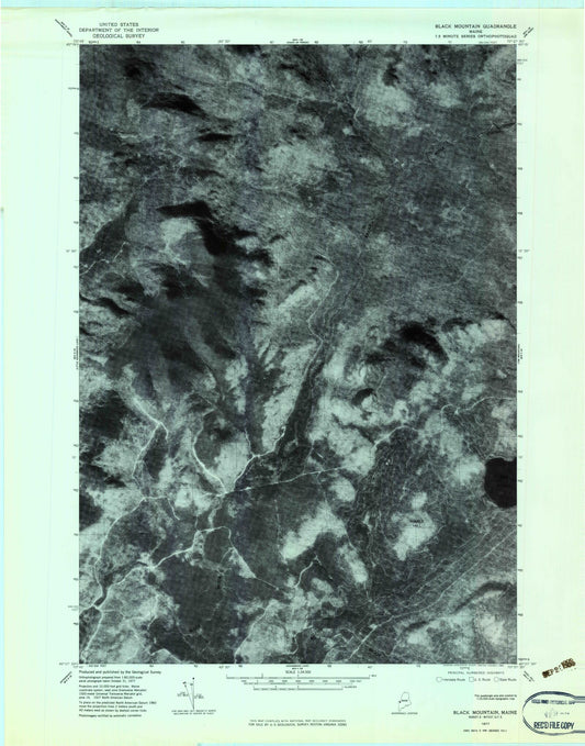 Classic USGS Black Mountain Maine 7.5'x7.5' Topo Map Image