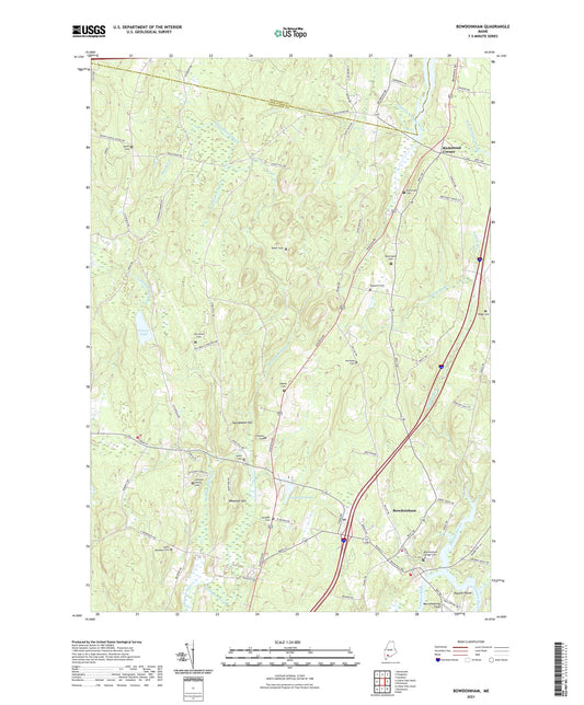 Bowdoinham Maine US Topo Map Image