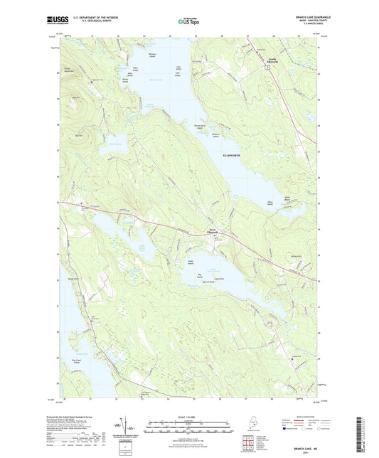 Branch Lake Maine US Topo Map Image
